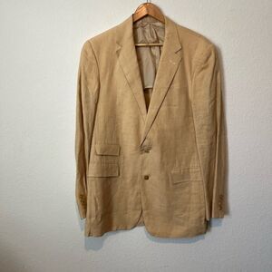 Ralph Lauren Purple Label Flax Linen Beige 2-Button Sports Coat Men's Size 42L